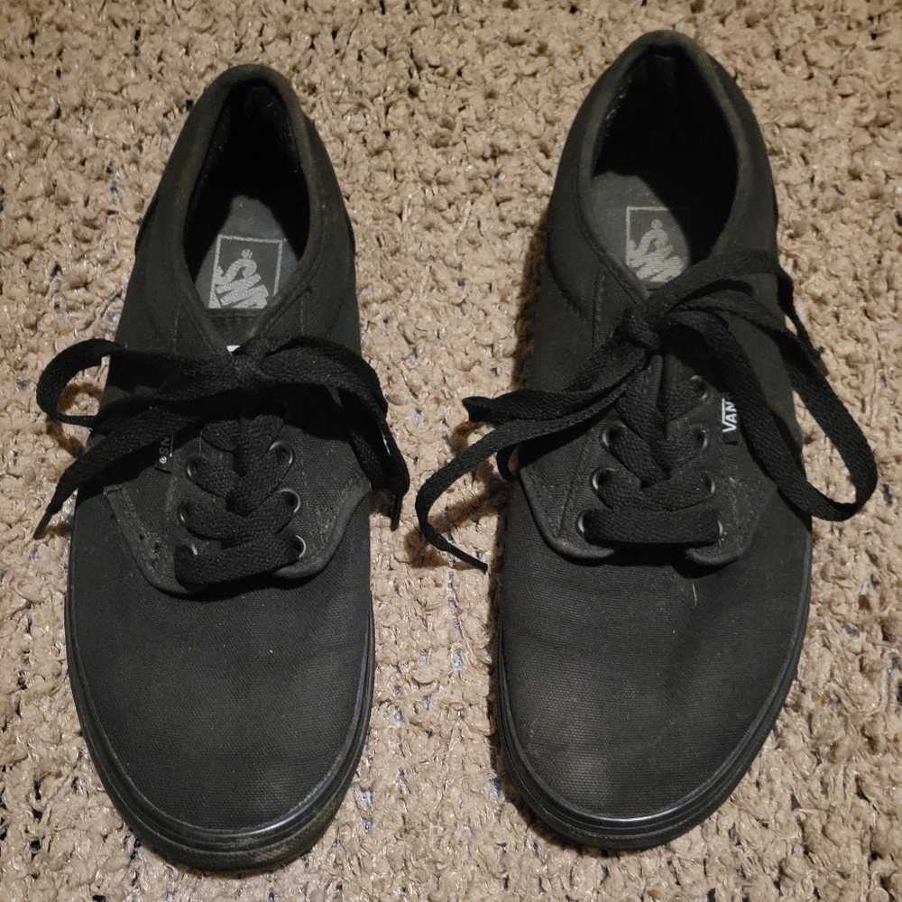 Mens VANS Canvas Shoes Black Size 8.5 - Picture 5 of 15